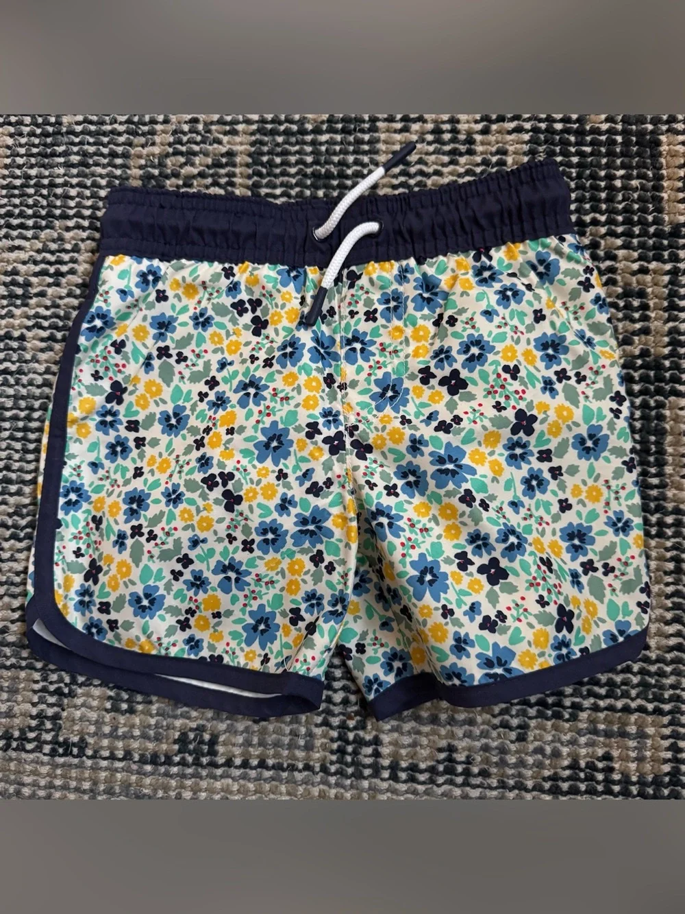 Cat & Jack Navy Blue Floral Swim Shorts 2T
